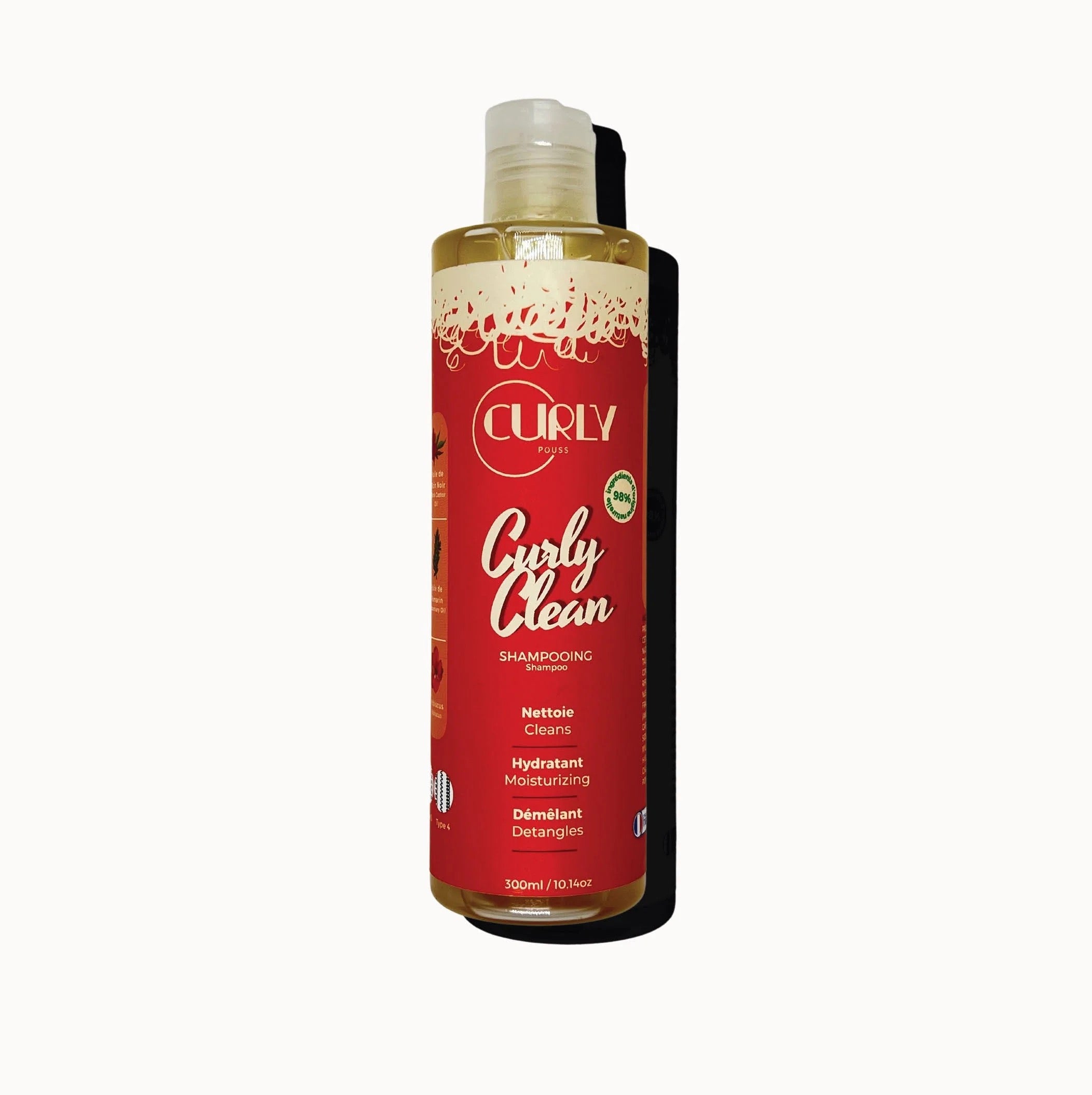CURLY POUSS shampoing nettoie cleans hydratant démêlant